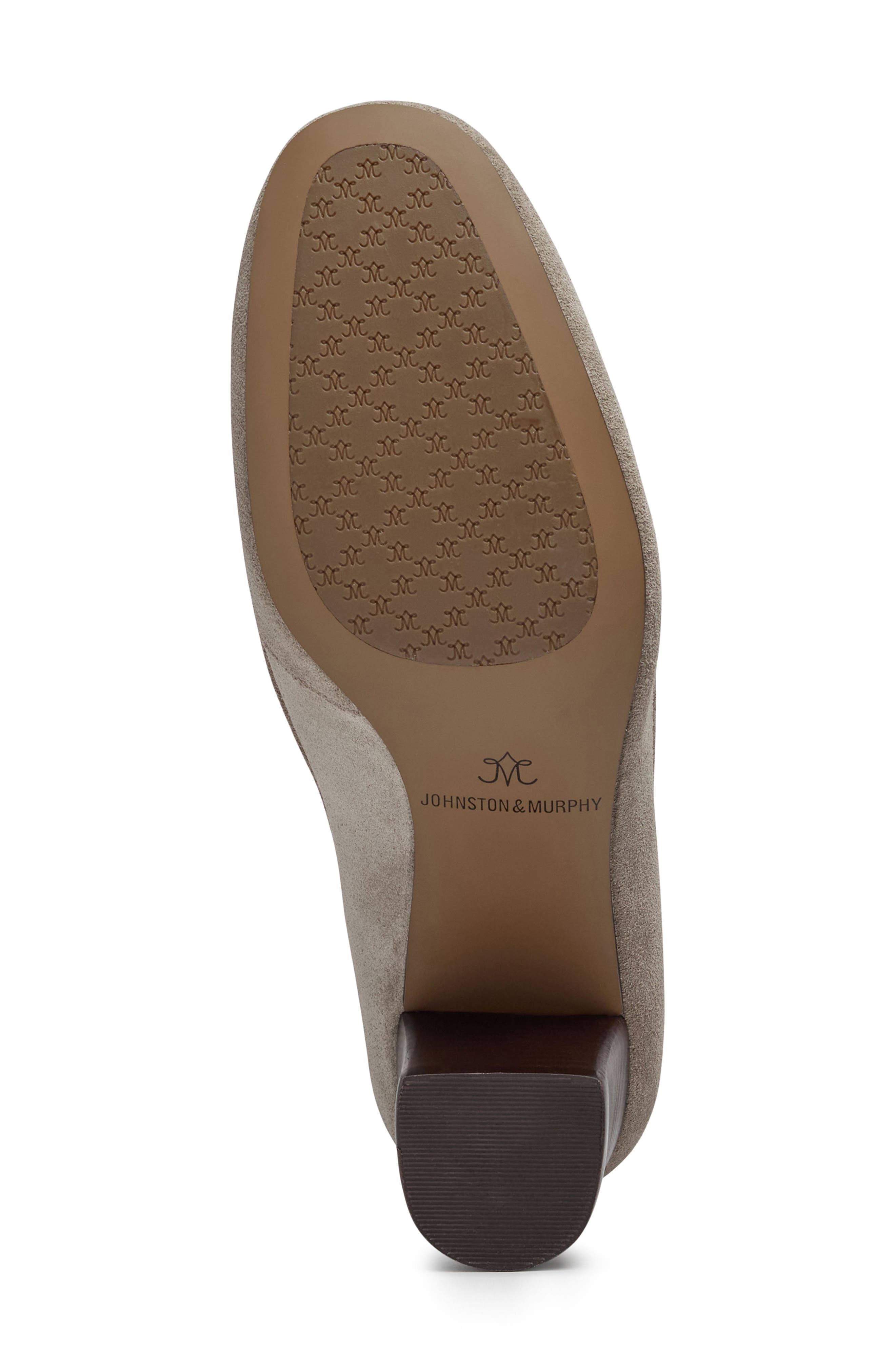 Johnston & Murphy Eleanor Chain Loafer Pump, Alternate, color, Taupe Suede