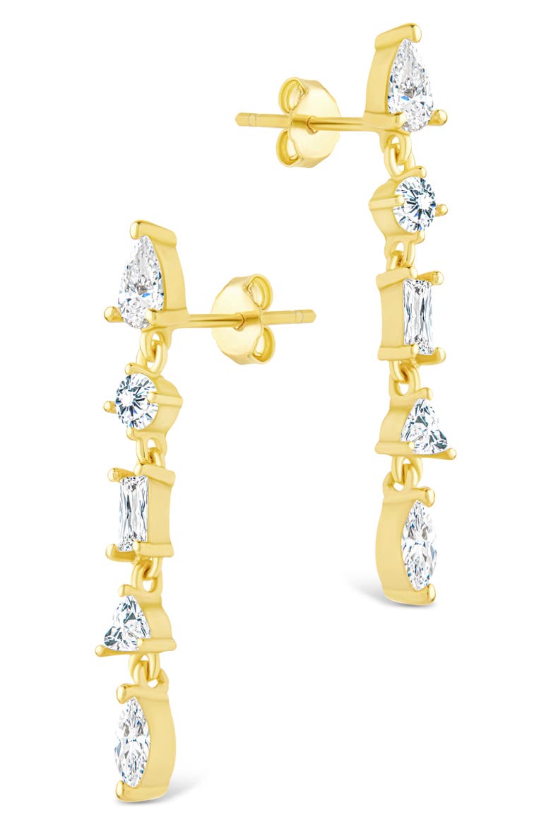 Jacinda Cubic Zirconia Drop Earrings, Alternate, color, GOLD