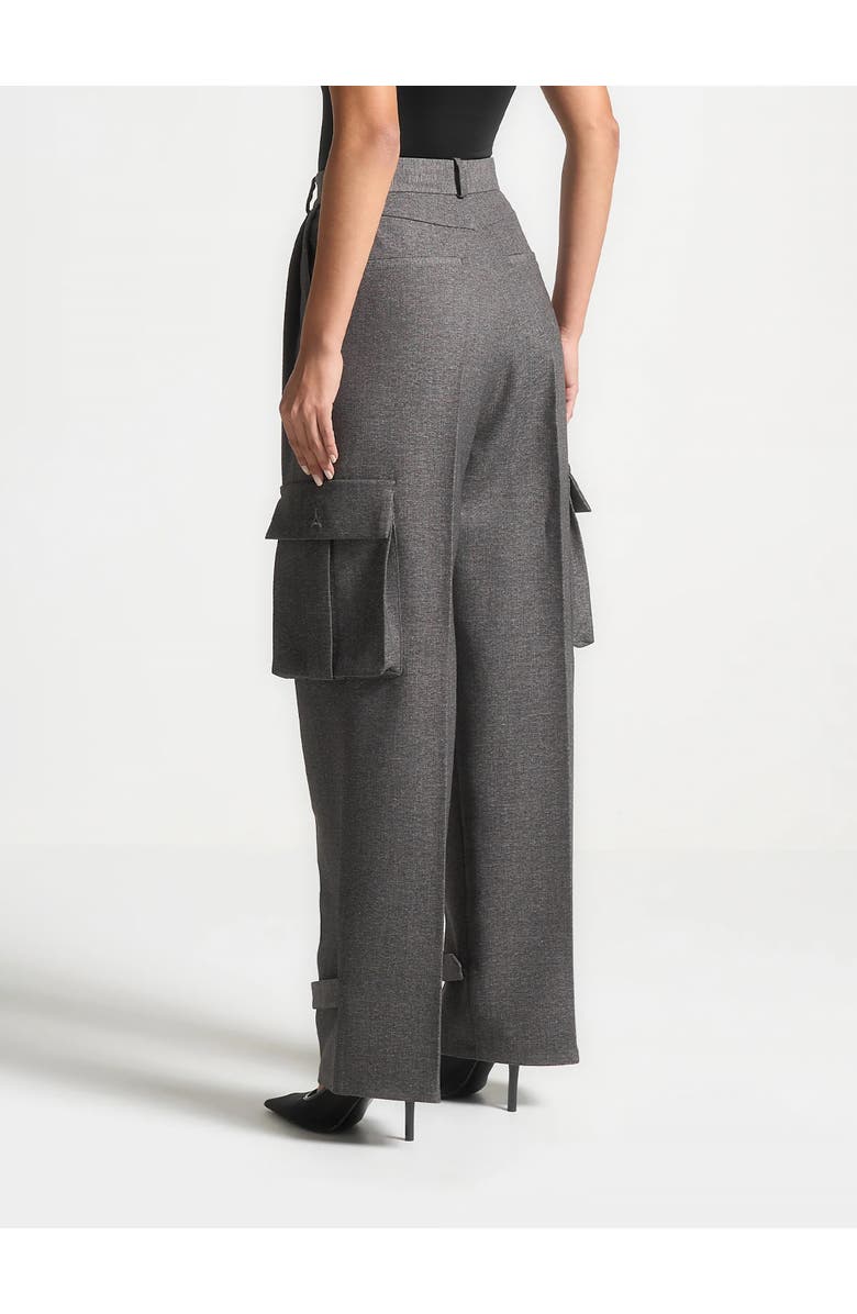 Manière De Voir Danielle Tailored Pleated Cargo Trousers, Alternate, color, Grey Marl
