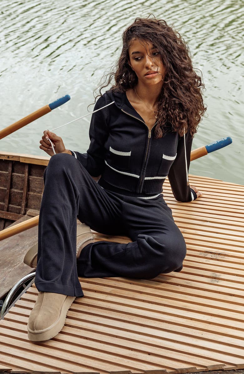 Beach Bunny Swimwear Juliette Knit Jacket, Alternate, color, Black