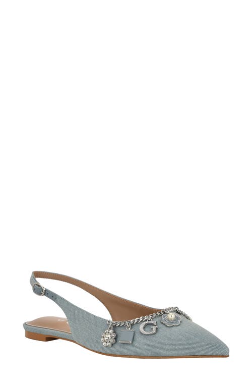 Guess Daisee Slingback Pointed Toe Flat In Blue