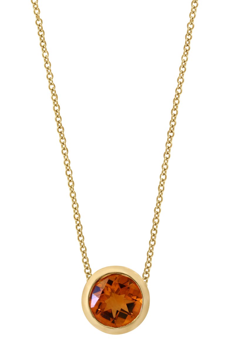 Stone Pendant Necklace, Main, color, CITRINE