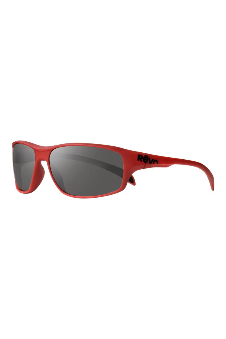 Vertex 67mm Polarized Rectangular Sunglasses, Alternate, color, MATTE RED