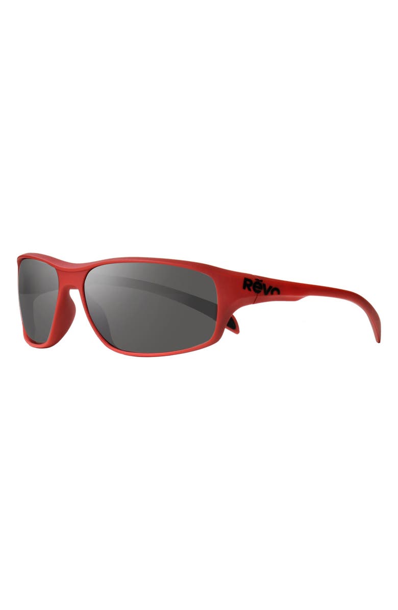 Revo Vertex 67mm Polarized Rectangular Sunglasses, Alternate, color, Matte Red