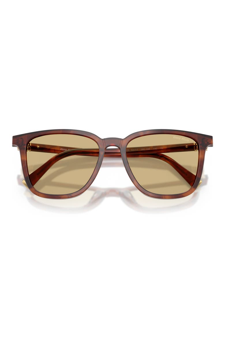 53mm Square Sunglasses, Alternate, color, STRIPED TOBACCO / YELLOW