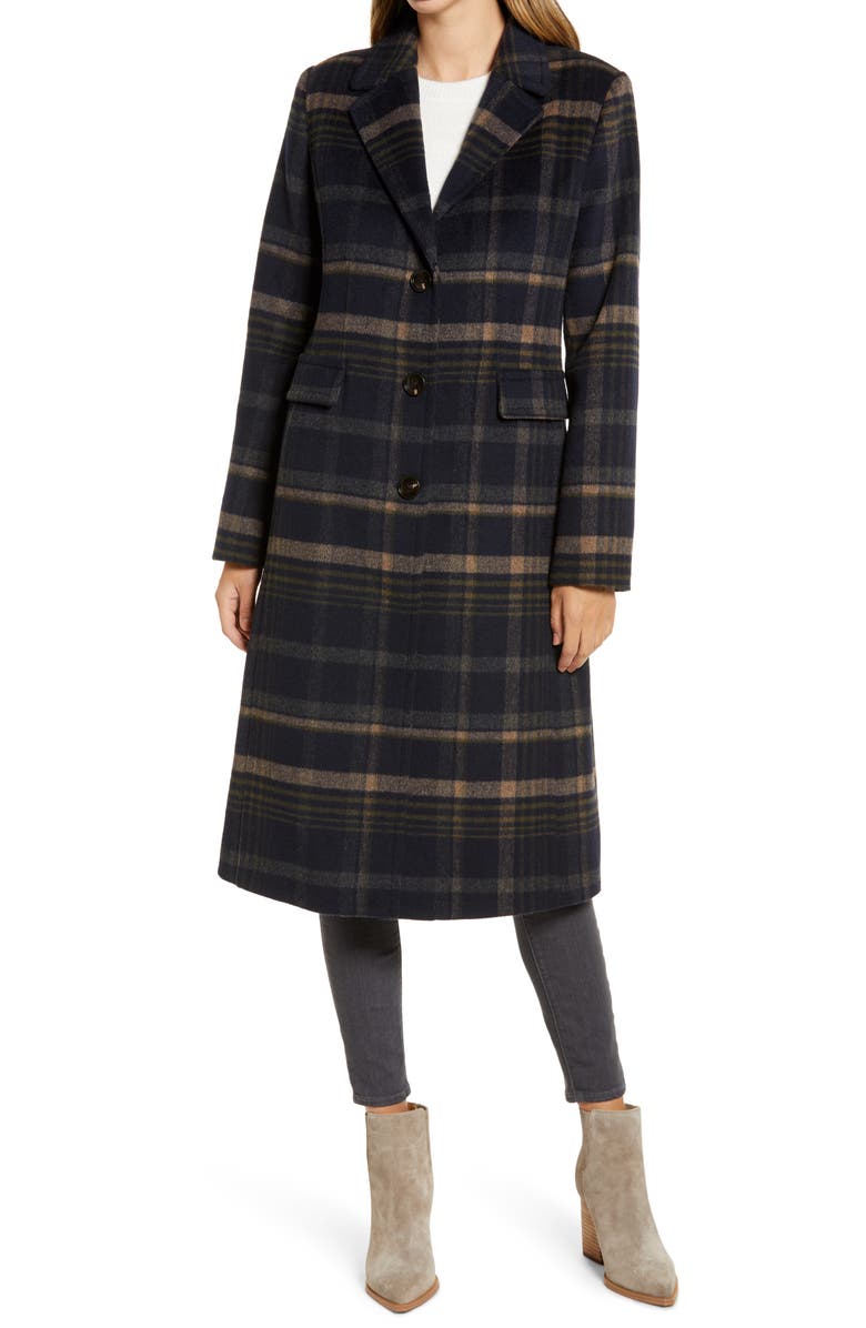 Bernardo Plaid Coat, Alternate, color,