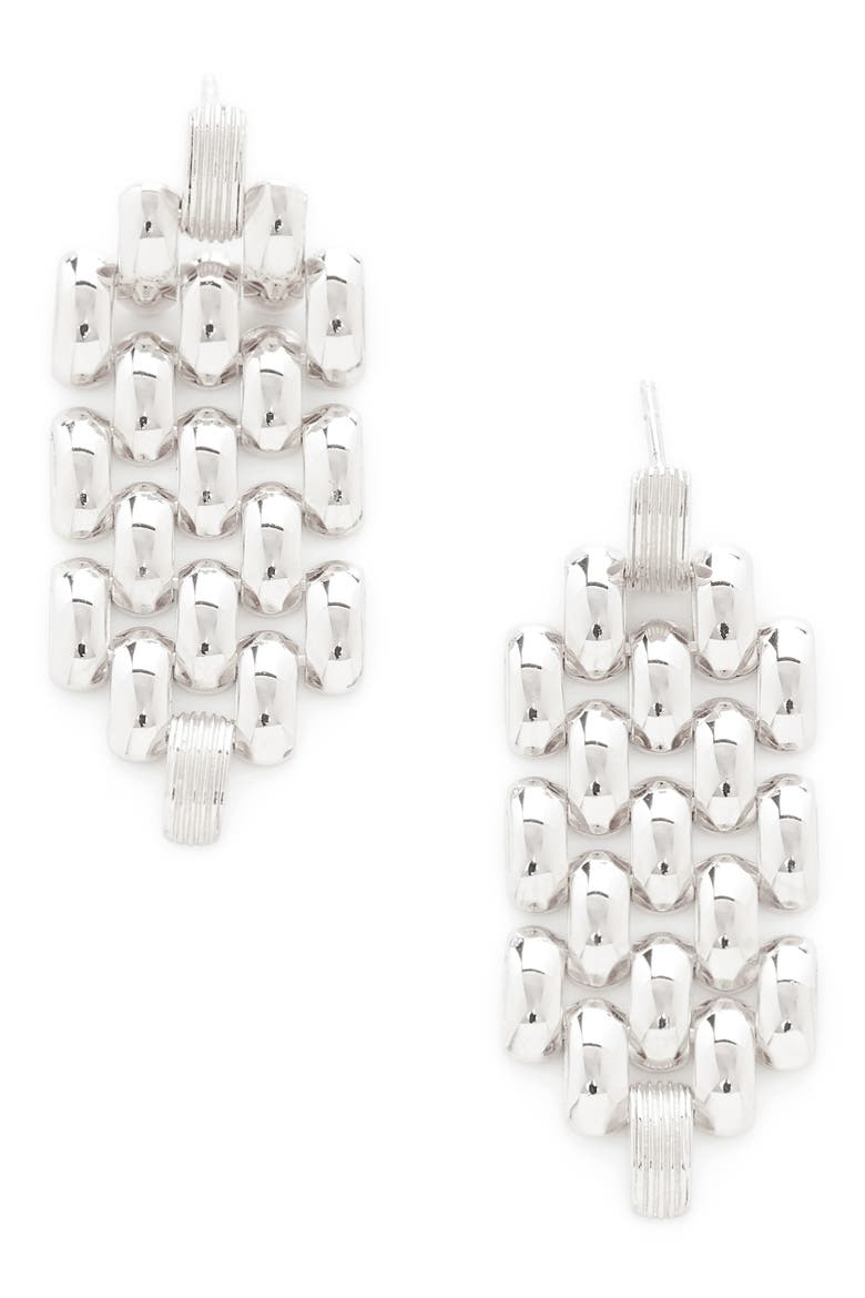 Heirloom Chain Cocktail Drop Earrings, Main, color, SILVER