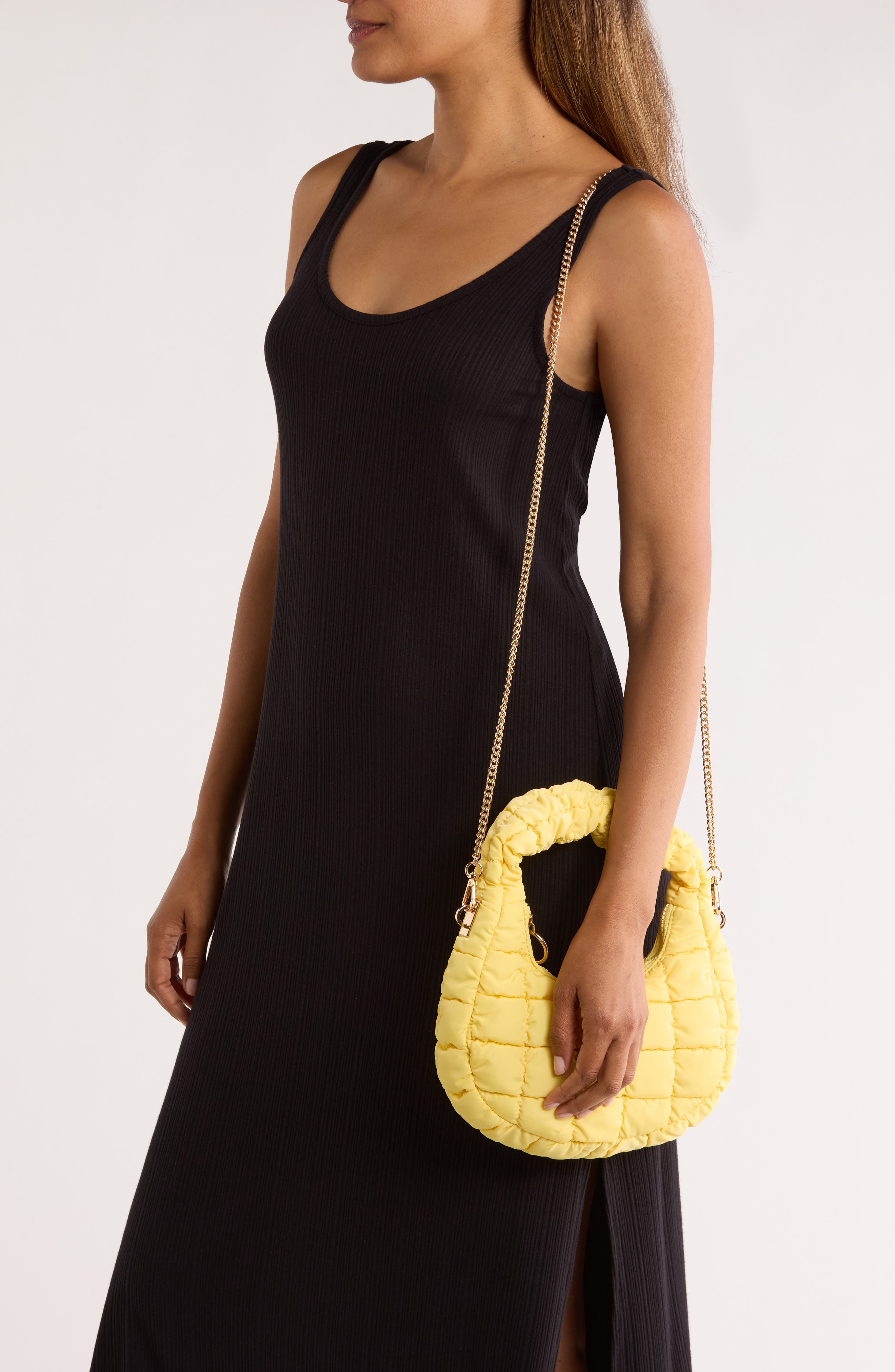 Small Nylon Hobo Bag, Alternate, color, YELLOW