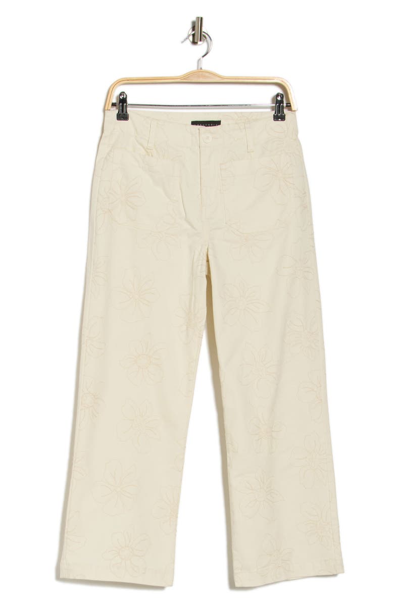 Sanctuary Embroidered Supernova Ankle Crop Pants, Alternate, color, Milk White