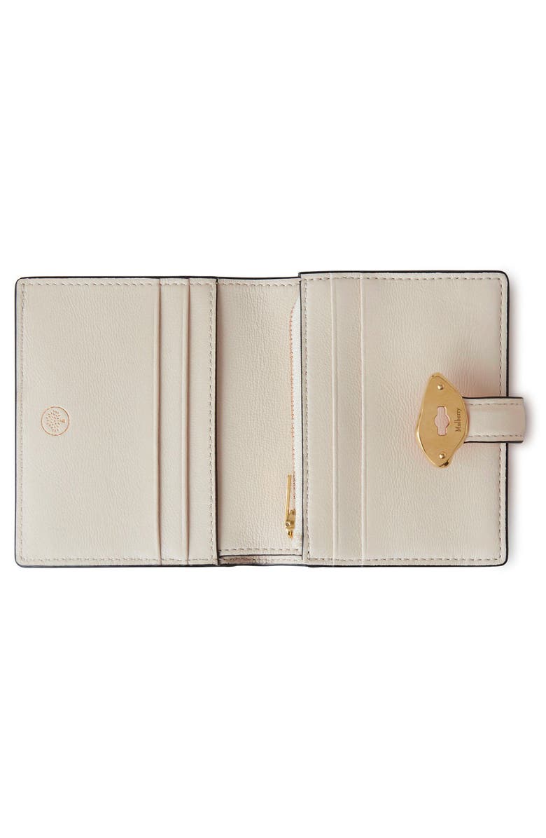 Mulberry Lana Compact High Gloss Leather Bifold Wallet, Alternate, color, Eggshell