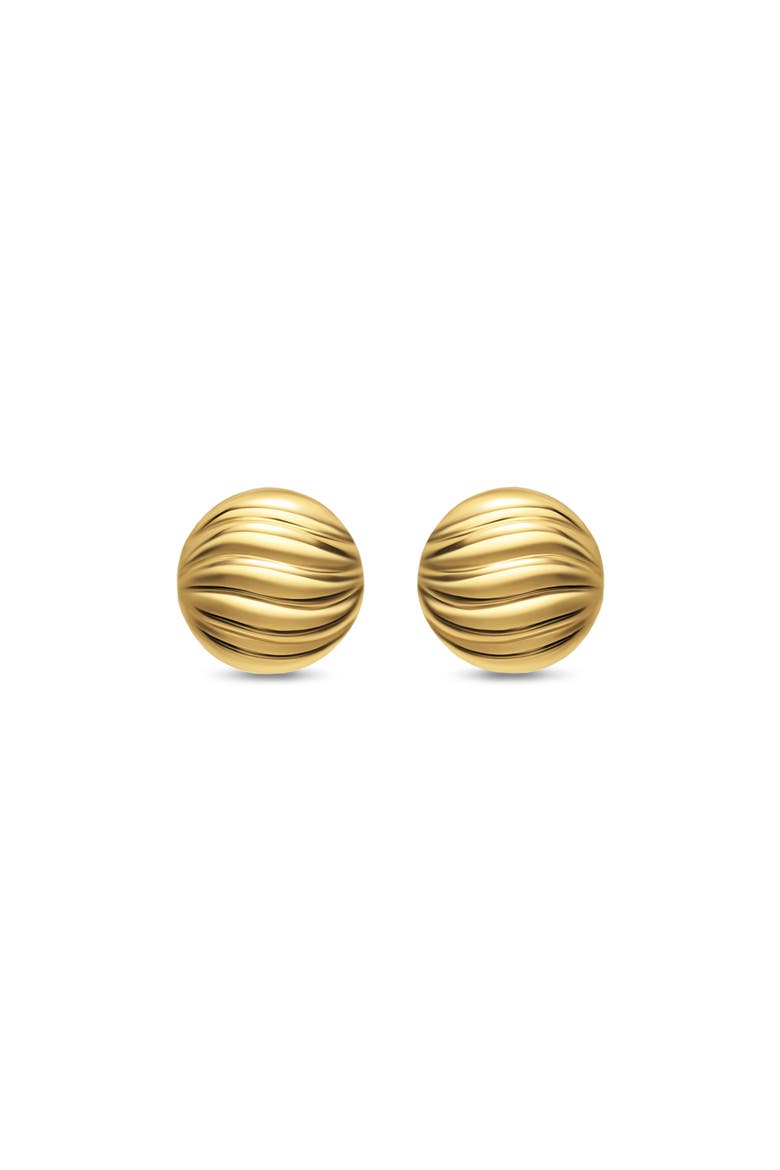 Sculpted Cable Stud Earrings in 18K Yellow Gold, Main, color, GOLD