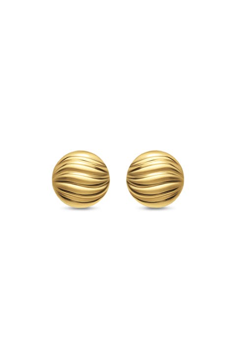 Sculpted Cable Stud Earrings in 18K Yellow Gold