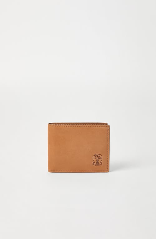 Brunello Cucinelli Nubuck Wallet In Brown