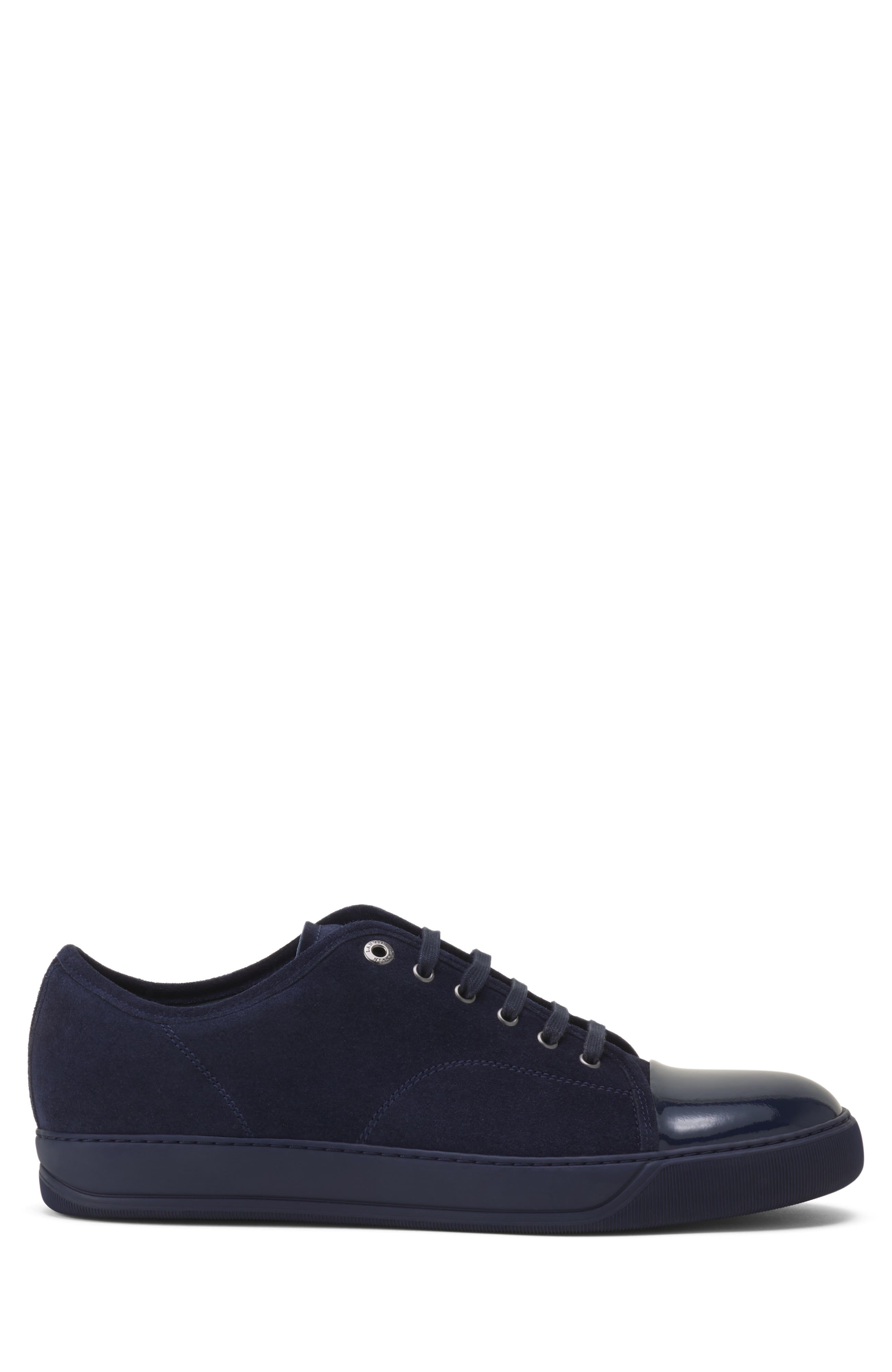 Lanvin Dbb1 Patent Leather And Suede Sneakers, Main, color, Navy Blue/Navy Blue