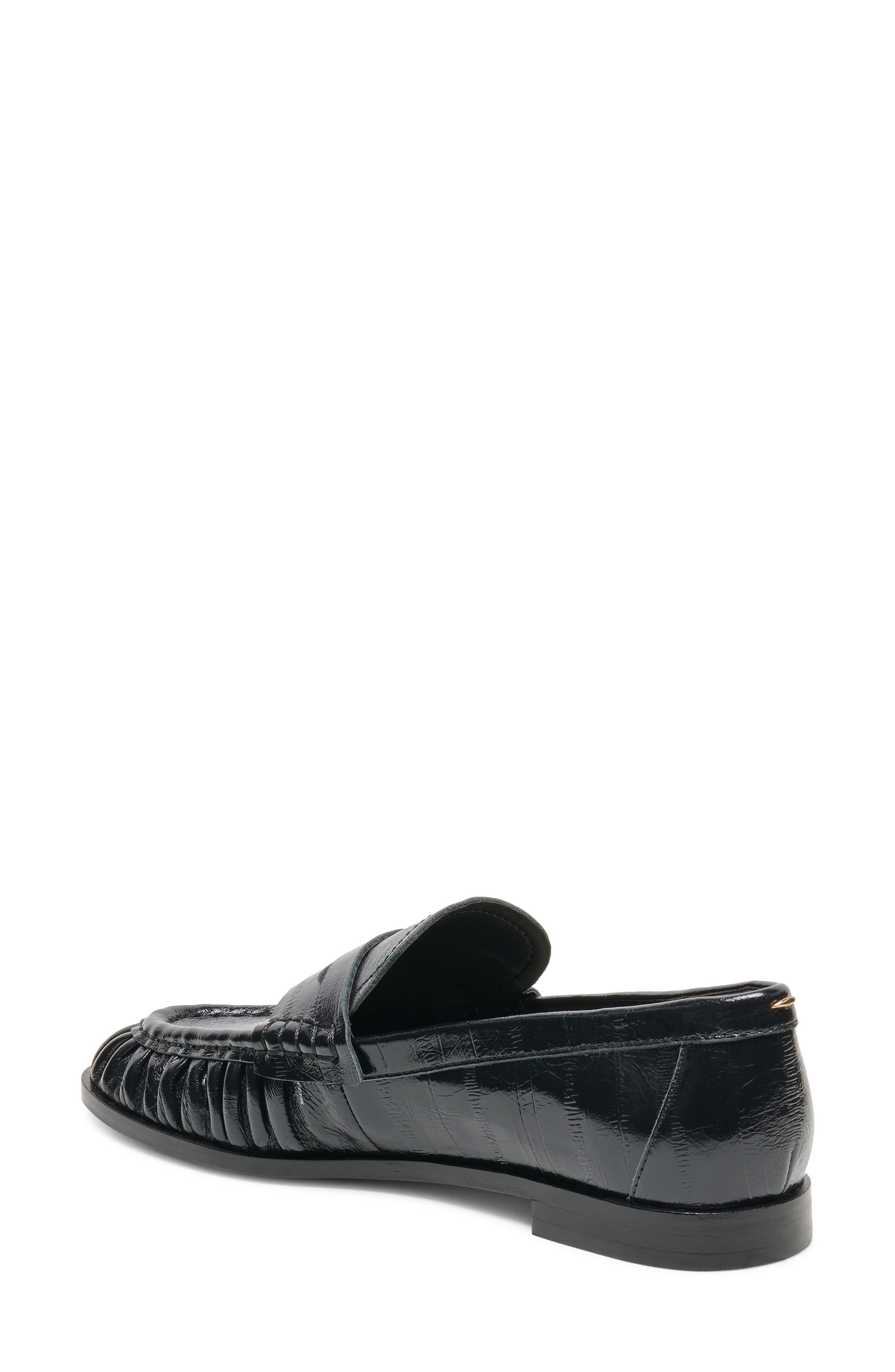Baxen Penny Loafer, Alternate, color, NOIR EMBOSSED LEATHER