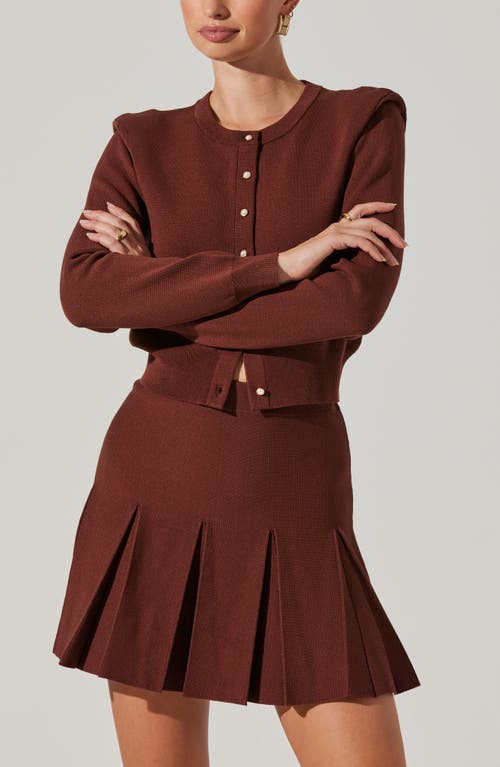 Astr The Label Denisa Pleated Miniskirt In Burgundy