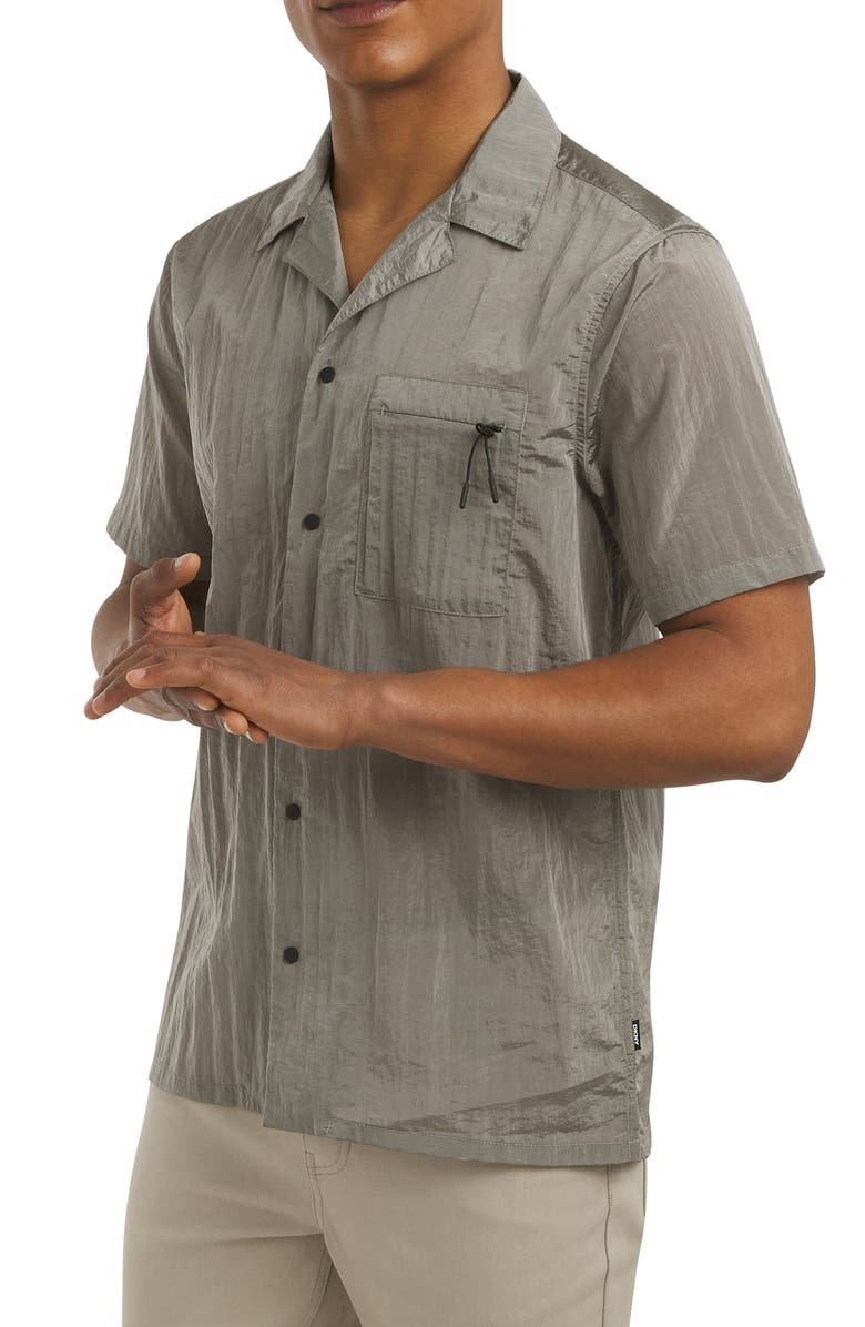 DKNY SPORTSWEAR Remi Camp Shirt, Alternate, color, Sidewalk