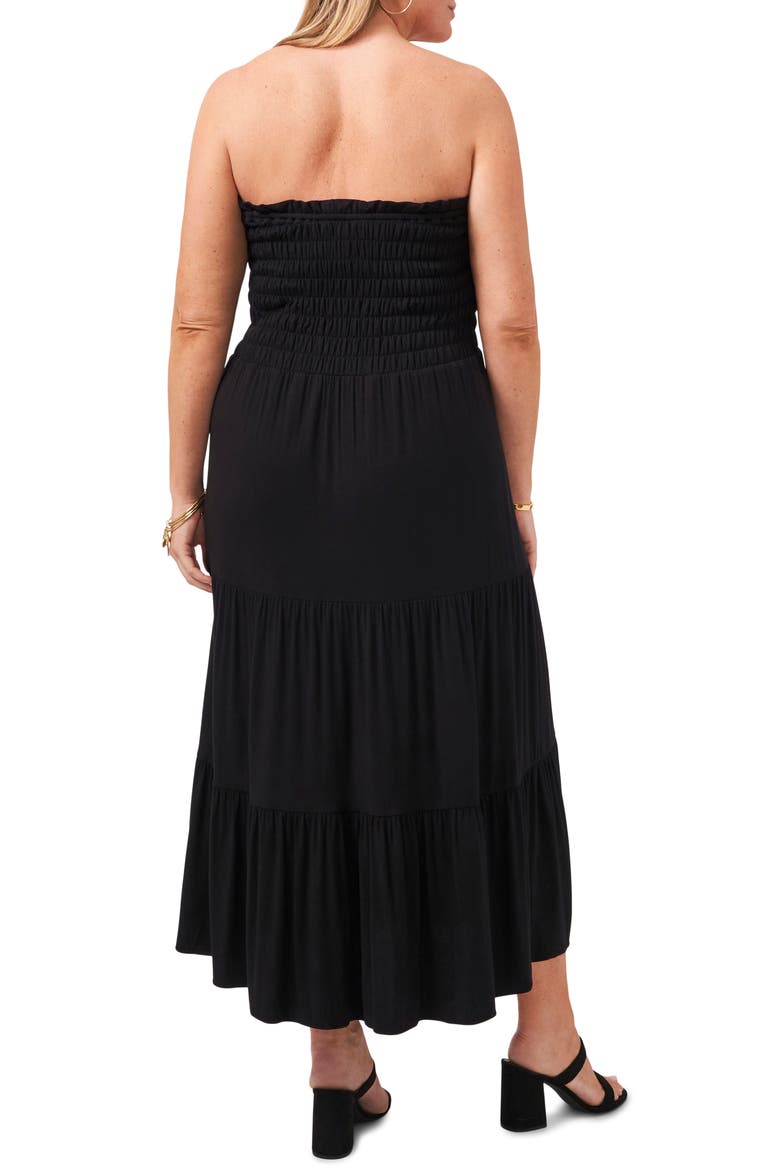 Strapless Jersey Maxi Dress, Alternate, color, RICH BLACK