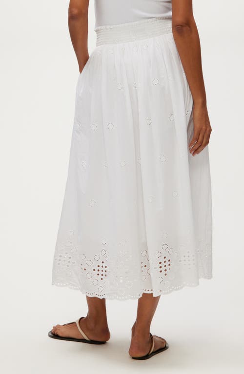 Michael Stars Grace Embroidered Eyelet Cotton Midi Skirt