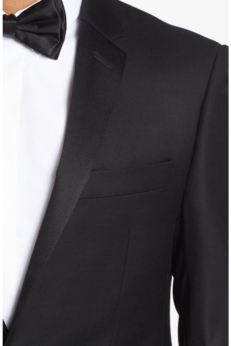 Trim Fit Wool Tuxedo, Alternate, color, BLACK