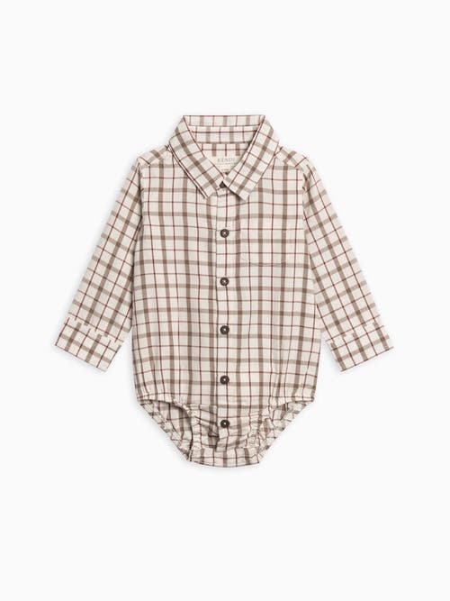 Kendi Theo Poplin Collar Bodysuit In Neutral