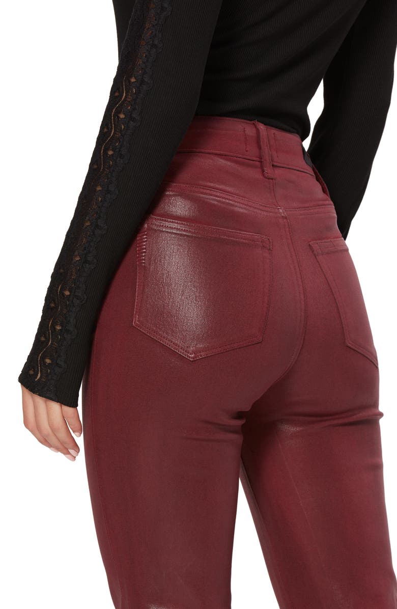 PAIGE Cindy High Waist Coated Side Slit Jeans, Alternate, color,