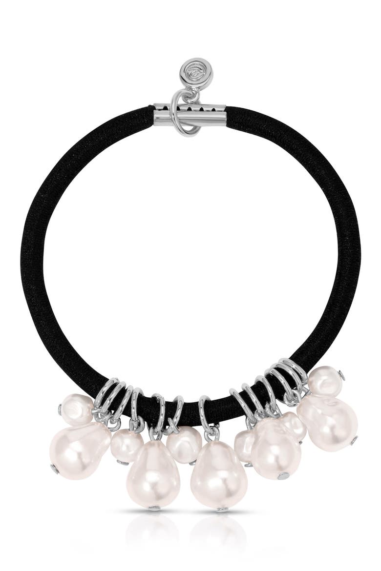 Mermaid Imitation Pearl Ponytail Holder, Main, color, SILVER
