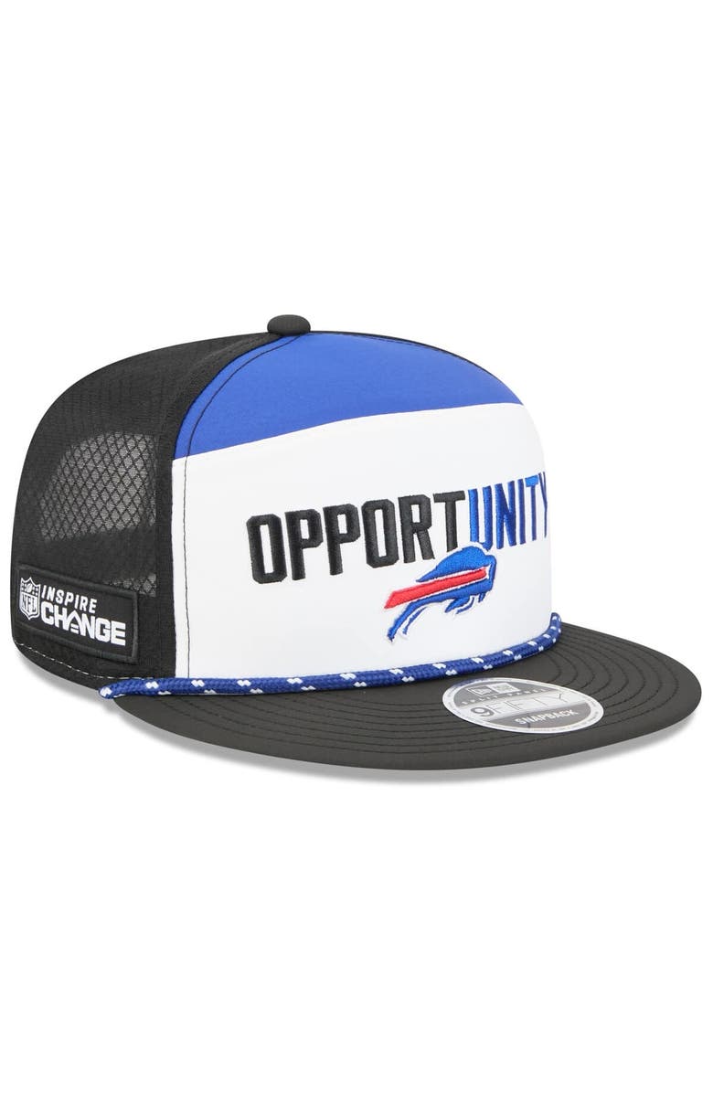 New Era Men's New Era White/Black Buffalo Bills 2025 Inspire Change Split Panel 9FIFTY Snapback Hat, Main, color, White