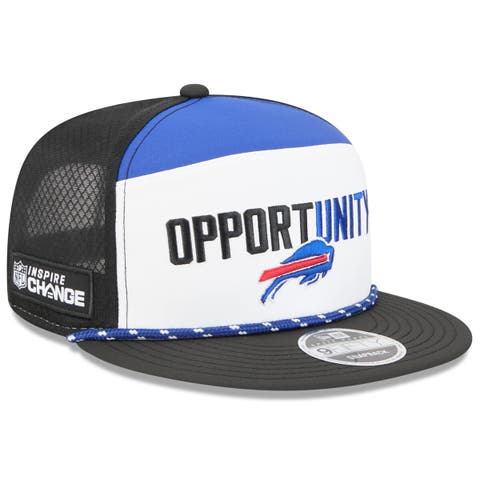 Men's New Era White/Black Buffalo Bills 2025 Inspire Change Split Panel 9FIFTY Snapback Hat