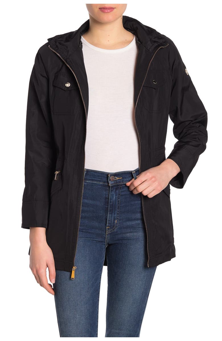 MICHAEL Michael Kors Missy Drawstring Waist Hooded Anorak, Main, color,