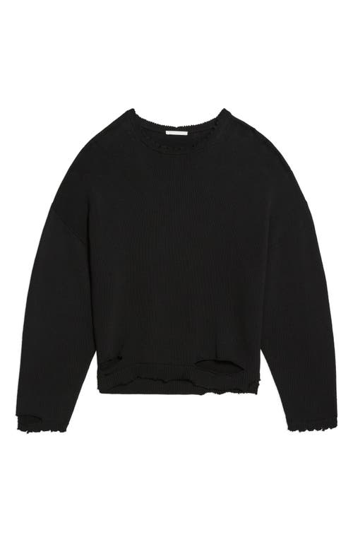Helmut Lang Distressed Oversize Sweater In Black