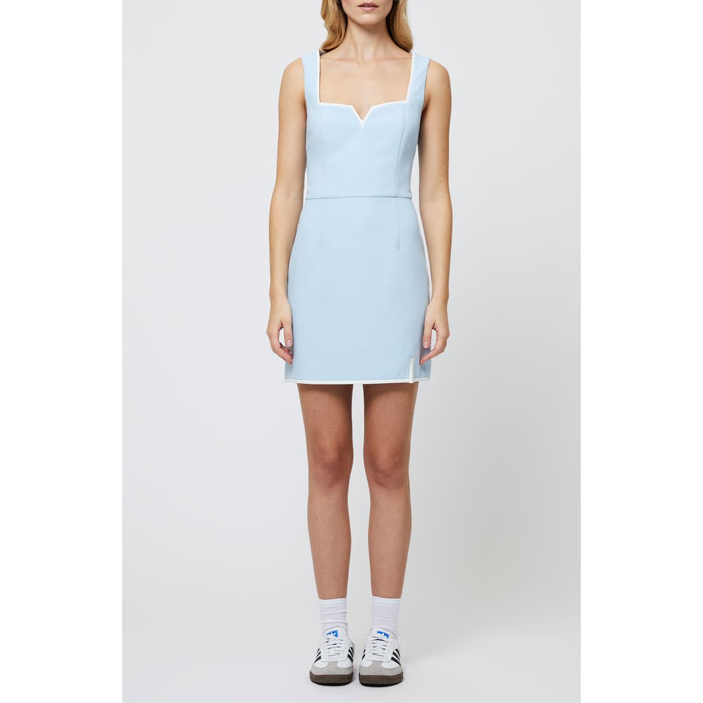 French Connection Azra Contrast Trim Minidress In Blue