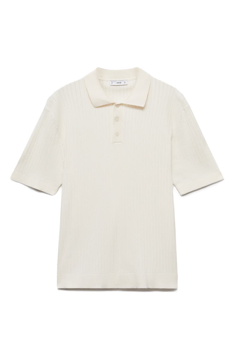 MANGO Rib Polo Shirt, Alternate, color, White