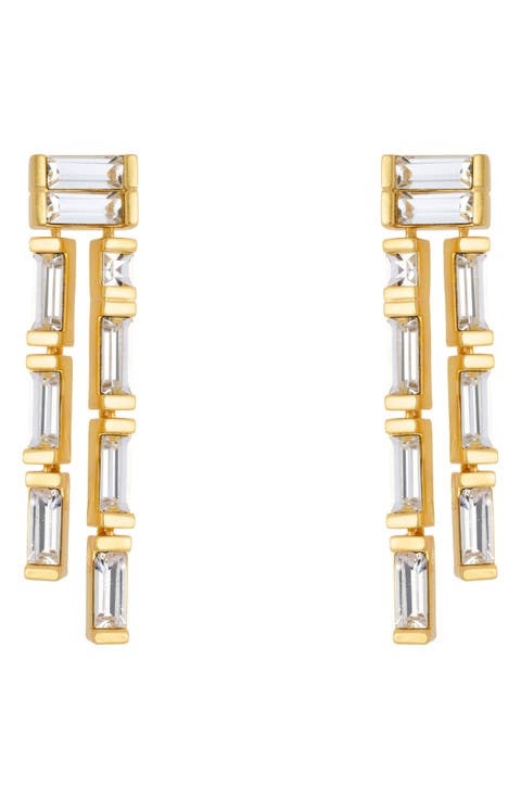 Livia Linear Crystal Drop Earrings