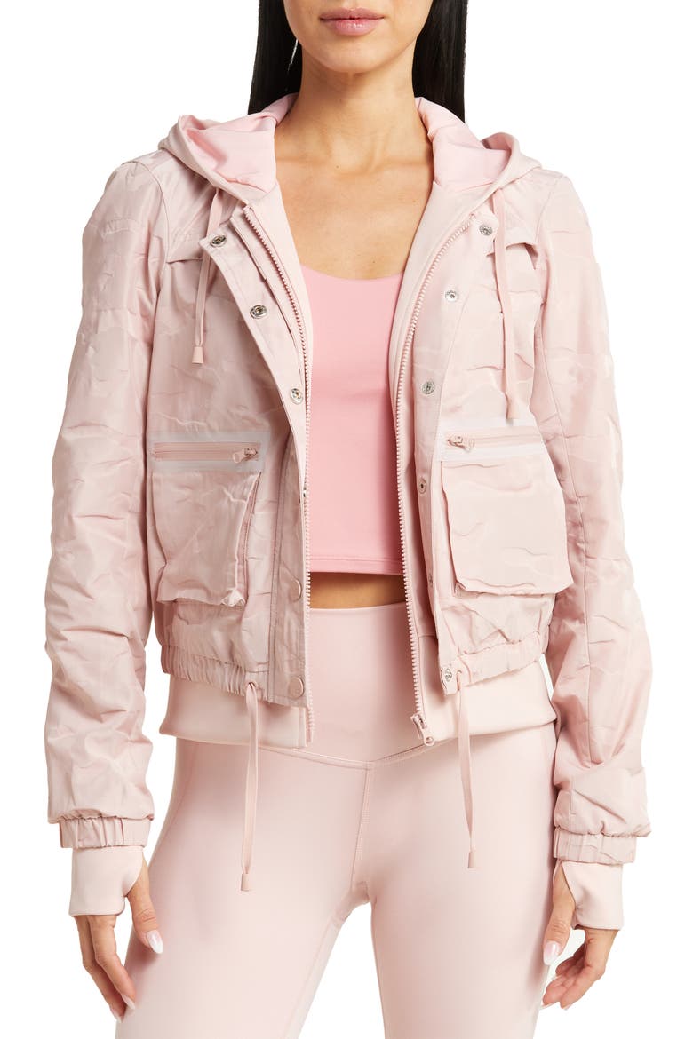 Skyfall Hooded Aviator Jacket, Main, color, PEACH BLUSH CAMO