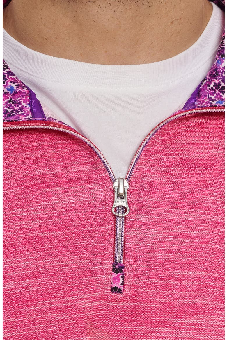 Ledson Space Dye Quarter Zip Top, Alternate, color, MAGENTA