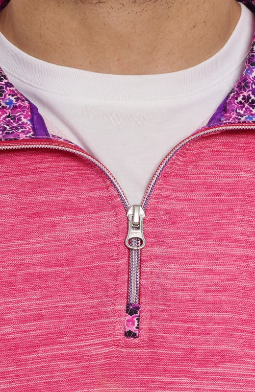 Robert Graham Ledson Space Dye Quarter Zip Top In Purple