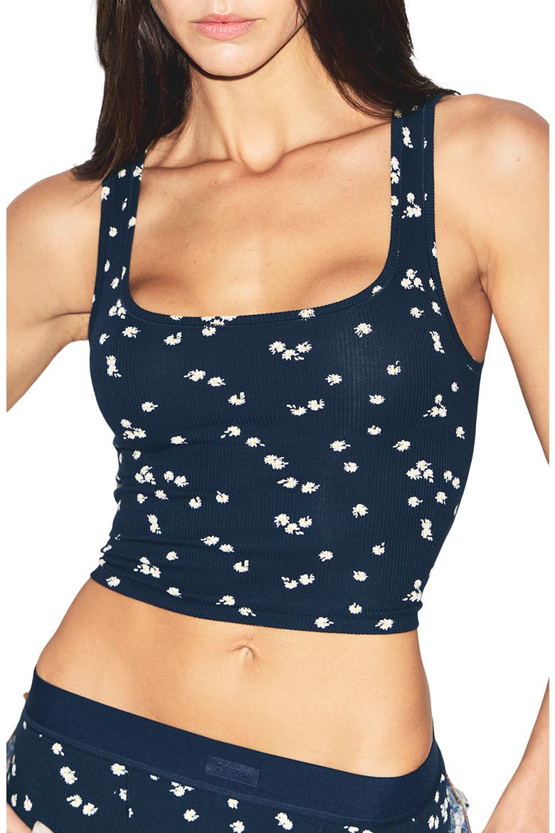 3-Pack Cotton Rib Tank, Alternate, color, NAVY DAISY PRINT