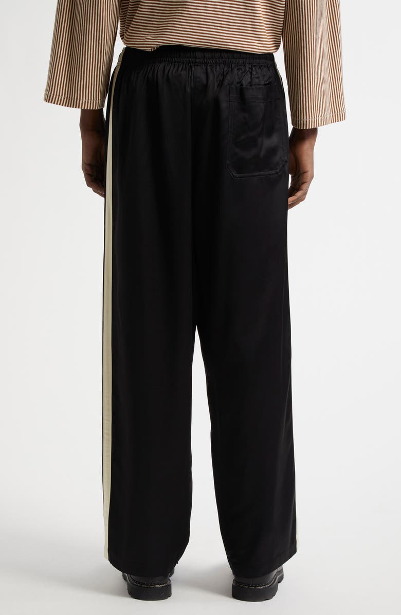 Bode Satin Track Pants, Alternate, color, Black Cream