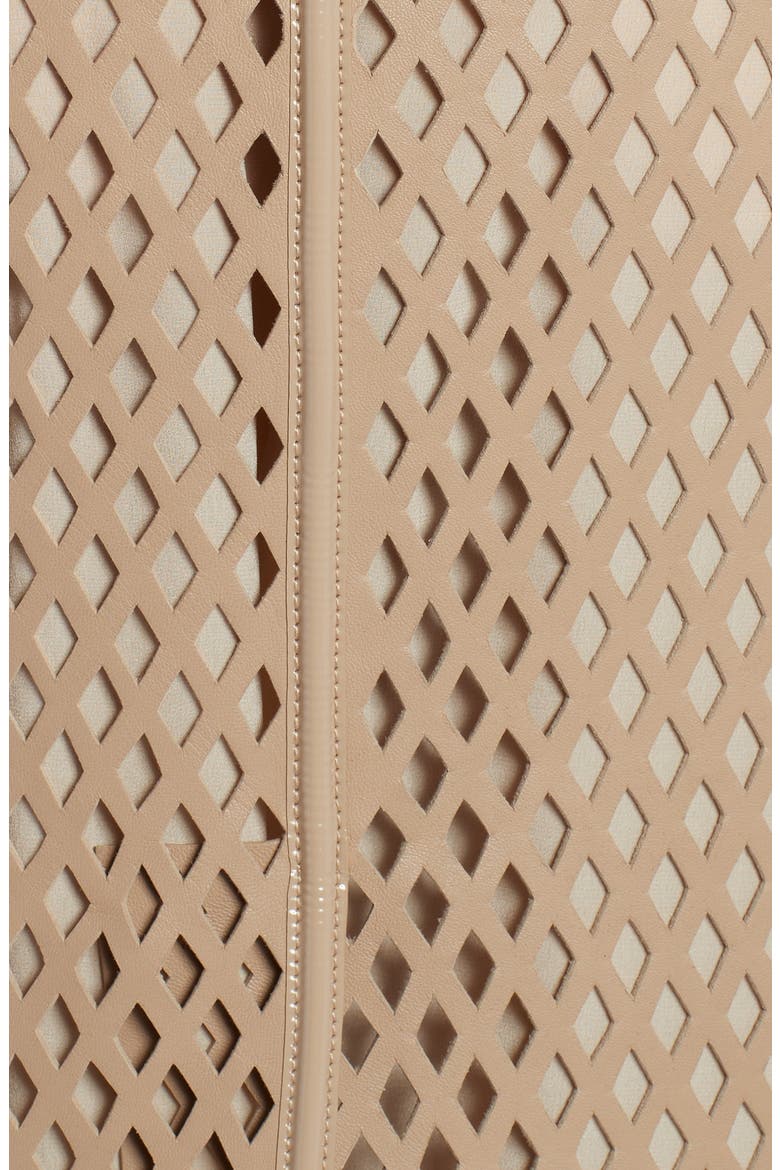 Leather Mesh Pencil Skirt, Alternate, color, BEIGE