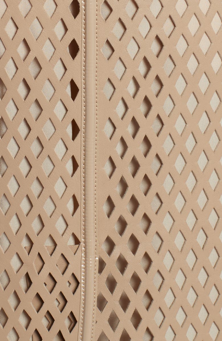 Fendi Leather Mesh Pencil Skirt, Alternate, color, 