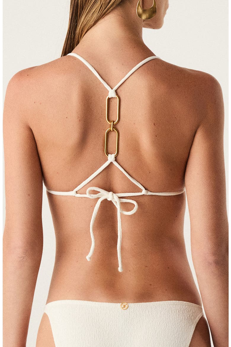 Jo T-Back Triangle Bikini Top, Alternate, color, WHITE