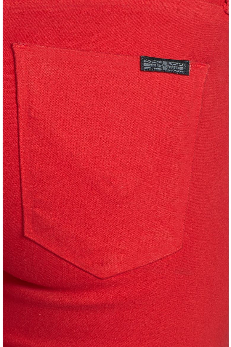 Mid Rise Skinny Jeans, Alternate, color, RED