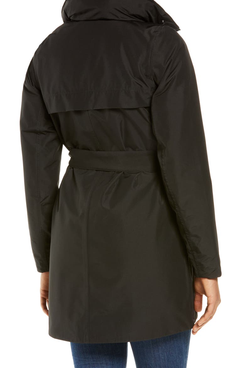 Welsey II Insulated Waterproof Trench Coat, Alternate, color, BLACK
