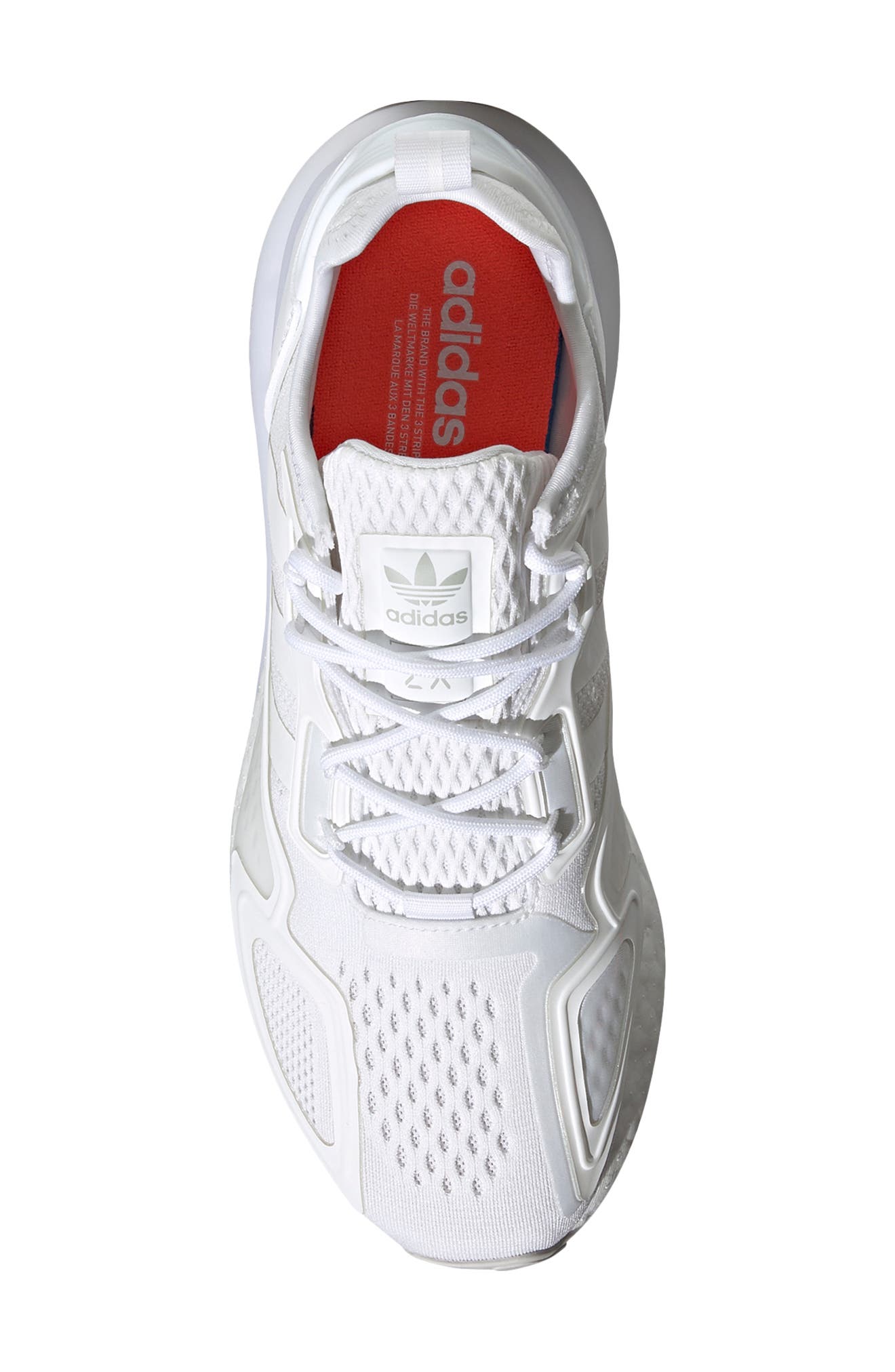 ZX 2K Boost Sneaker, Alternate, color, WHITE/ WHITE/ GREY