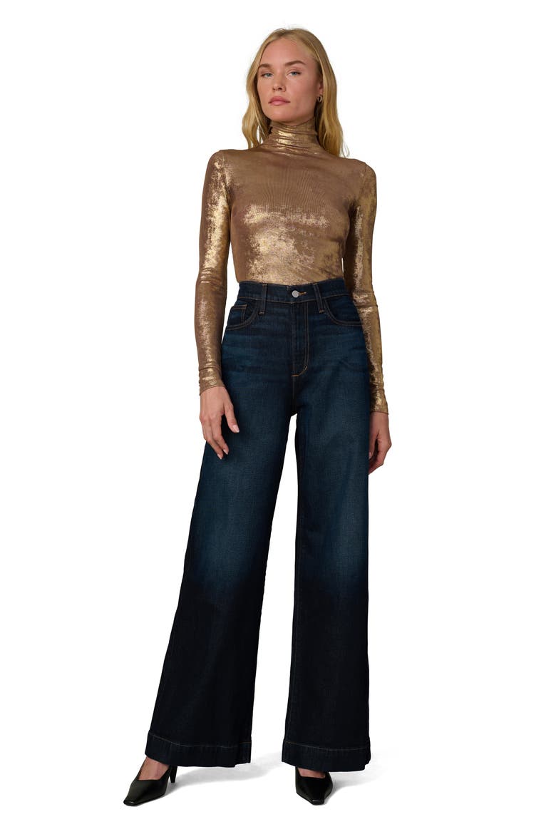 The Tony Metallic Turtleneck Top, Alternate, color, GOLD