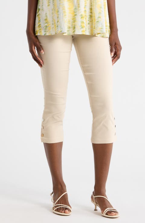 High Waist Pull-On Capri Pants