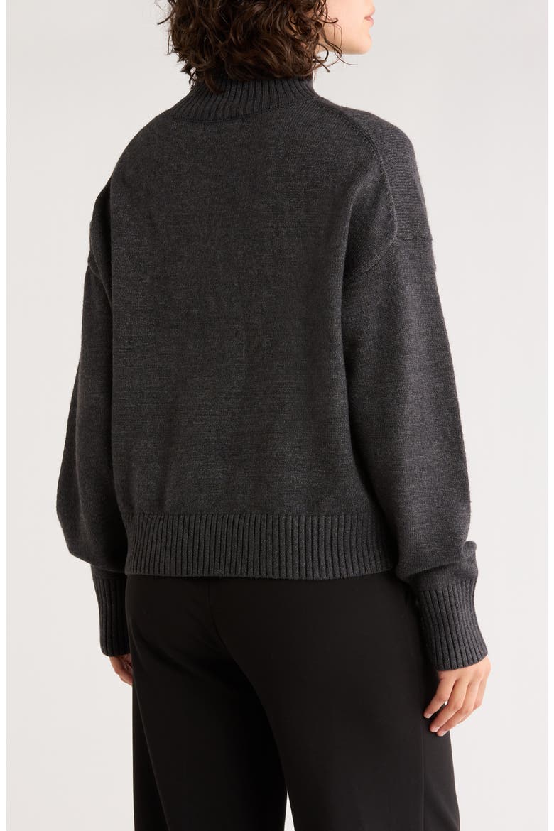 Mock Neck Pullover Sweater, Alternate, color, CHARCOAL HEATHER