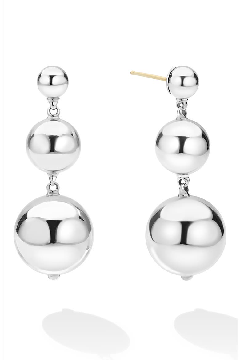 Caviar Bubbly Drop Earrings, Main, color, SILVER
