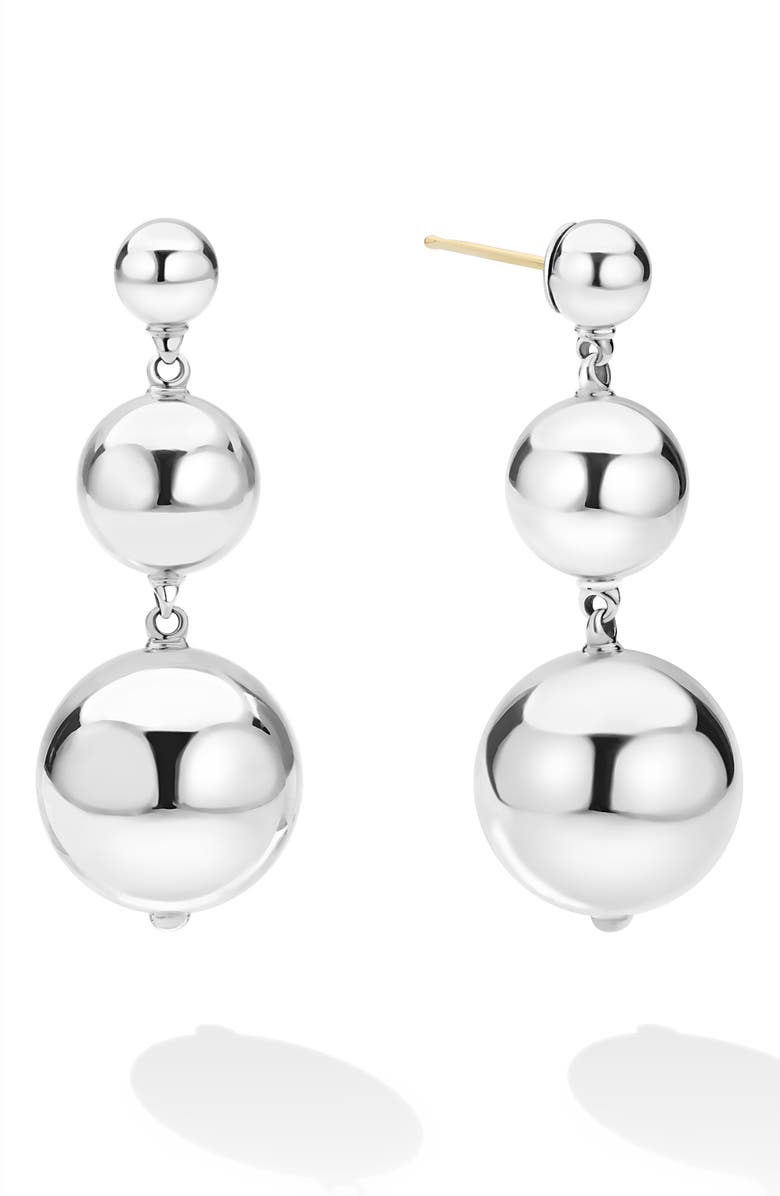 LAGOS Caviar Bubbly Drop Earrings, Main, color, Silver